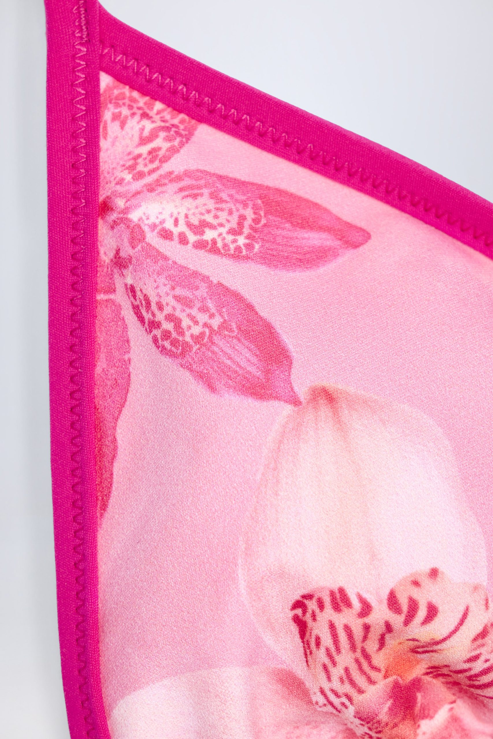 Triangle Bikini Top in Pink Orchid Print - Image 6