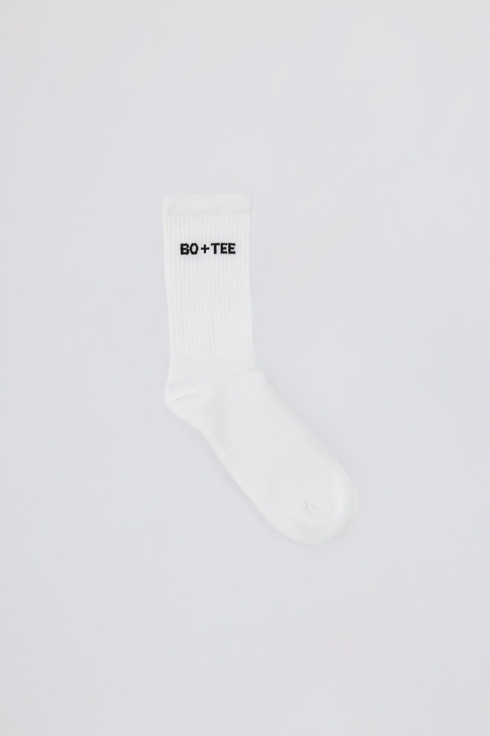 Ribbed Half-Crew Socks in White - Image 2