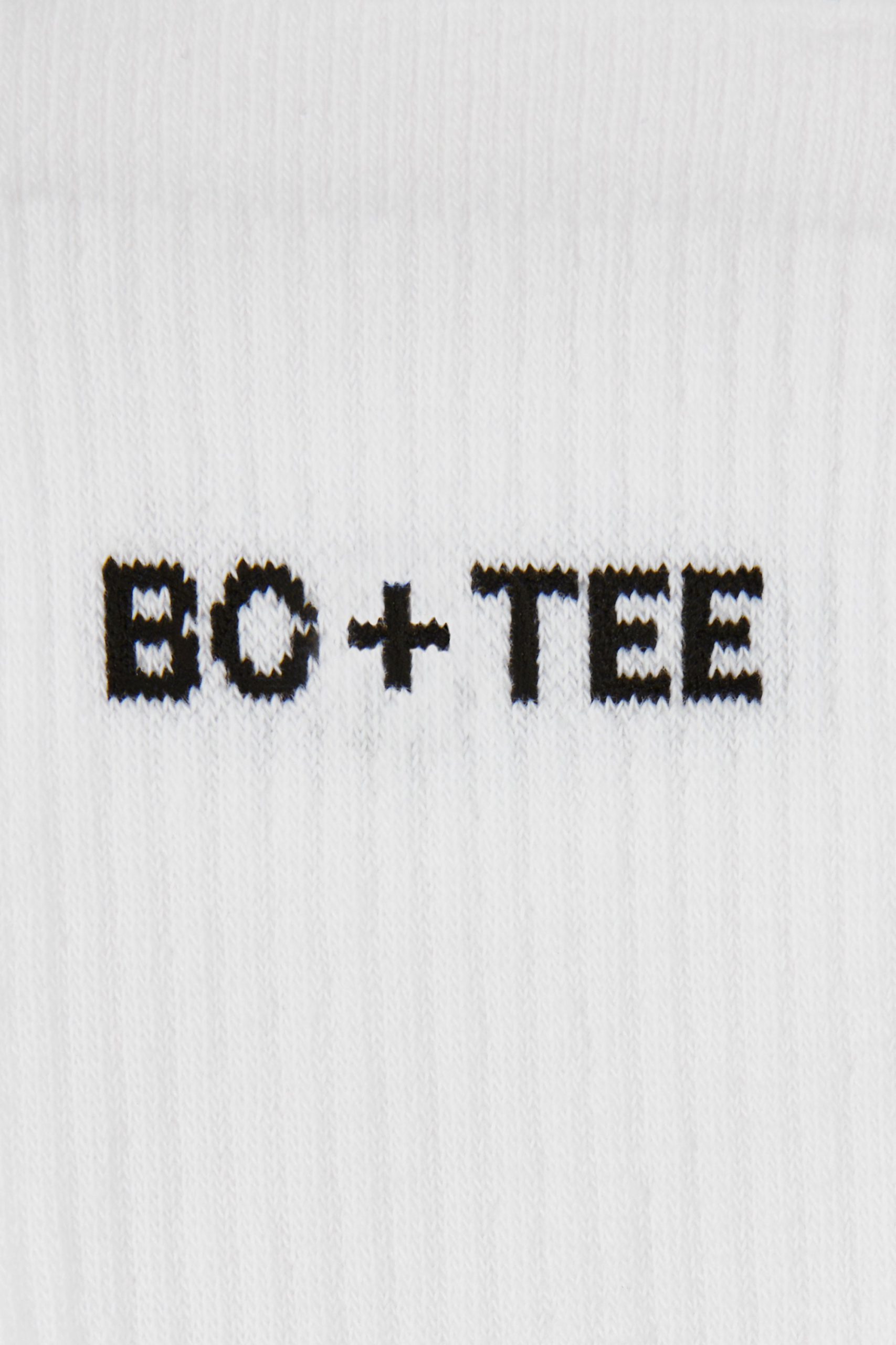 Ribbed Half-Crew Socks in White - Image 3