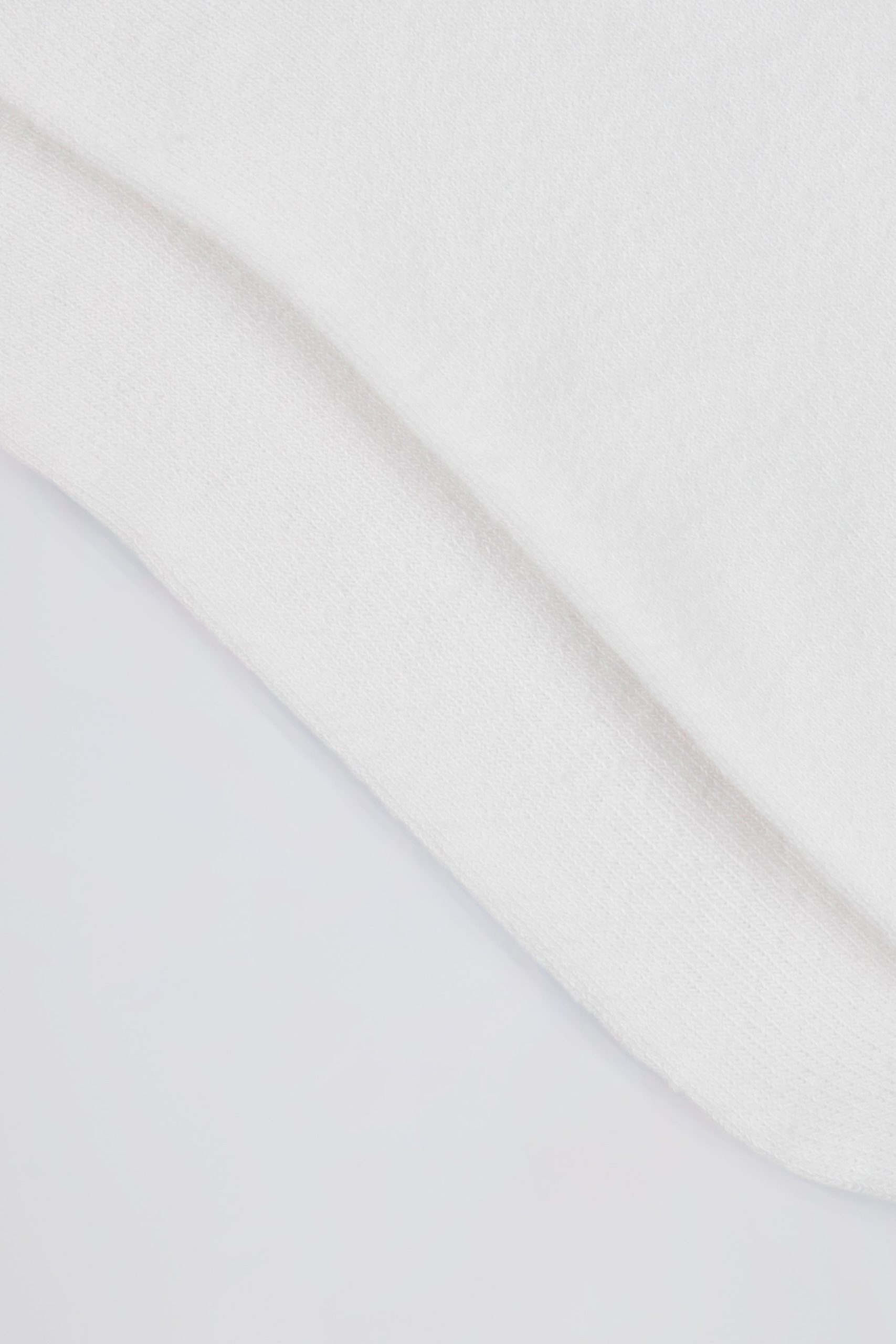 Ribbed Half-Crew Socks in White - Image 4