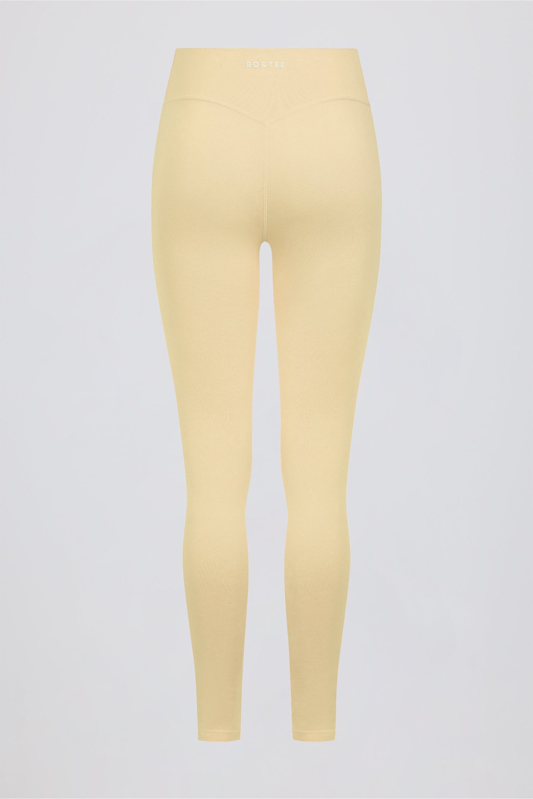 Brushed Jersey Ruched Mid-Rise Leggings in Lemon Marl - Image 5