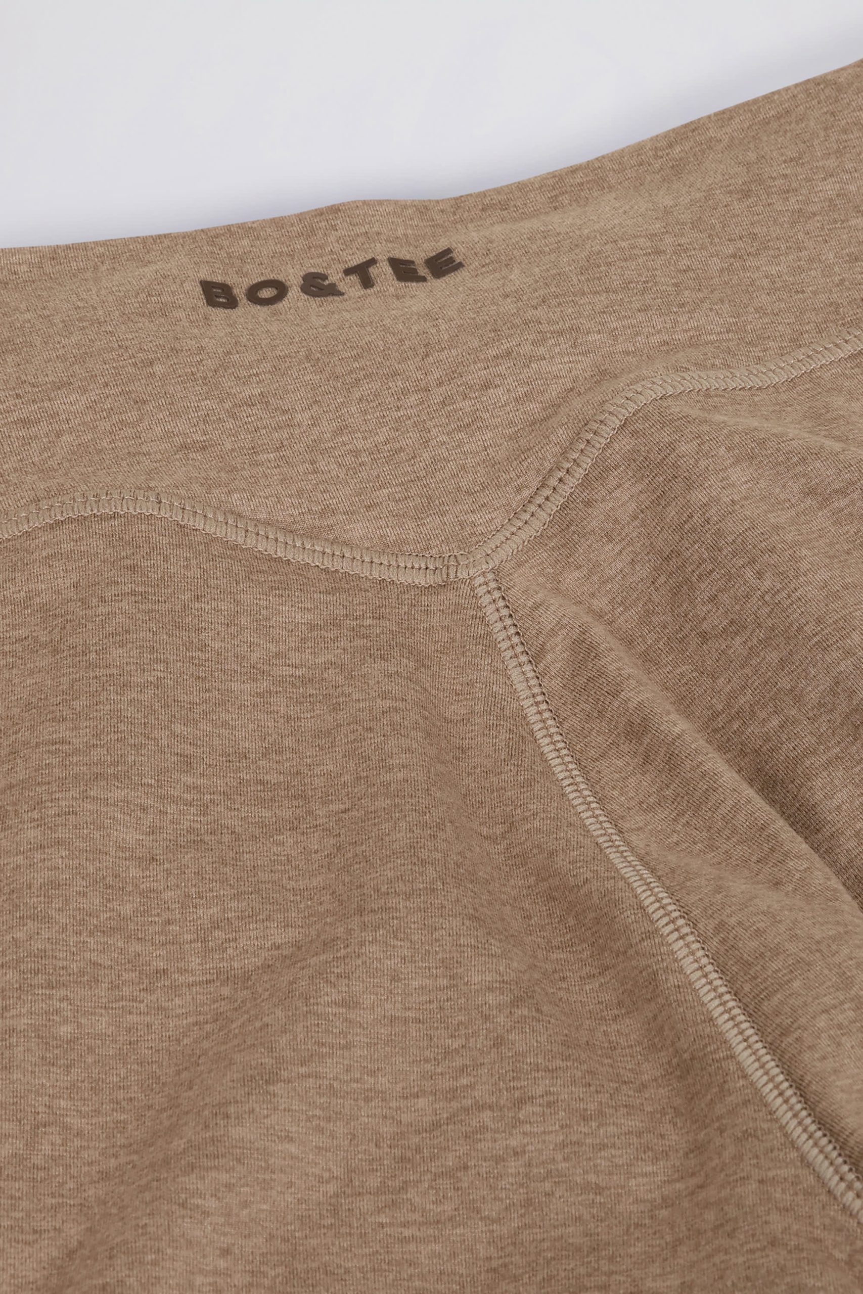 Brushed Jersey Ruched Mid-Rise Leggings in Mocha Marl - Image 8
