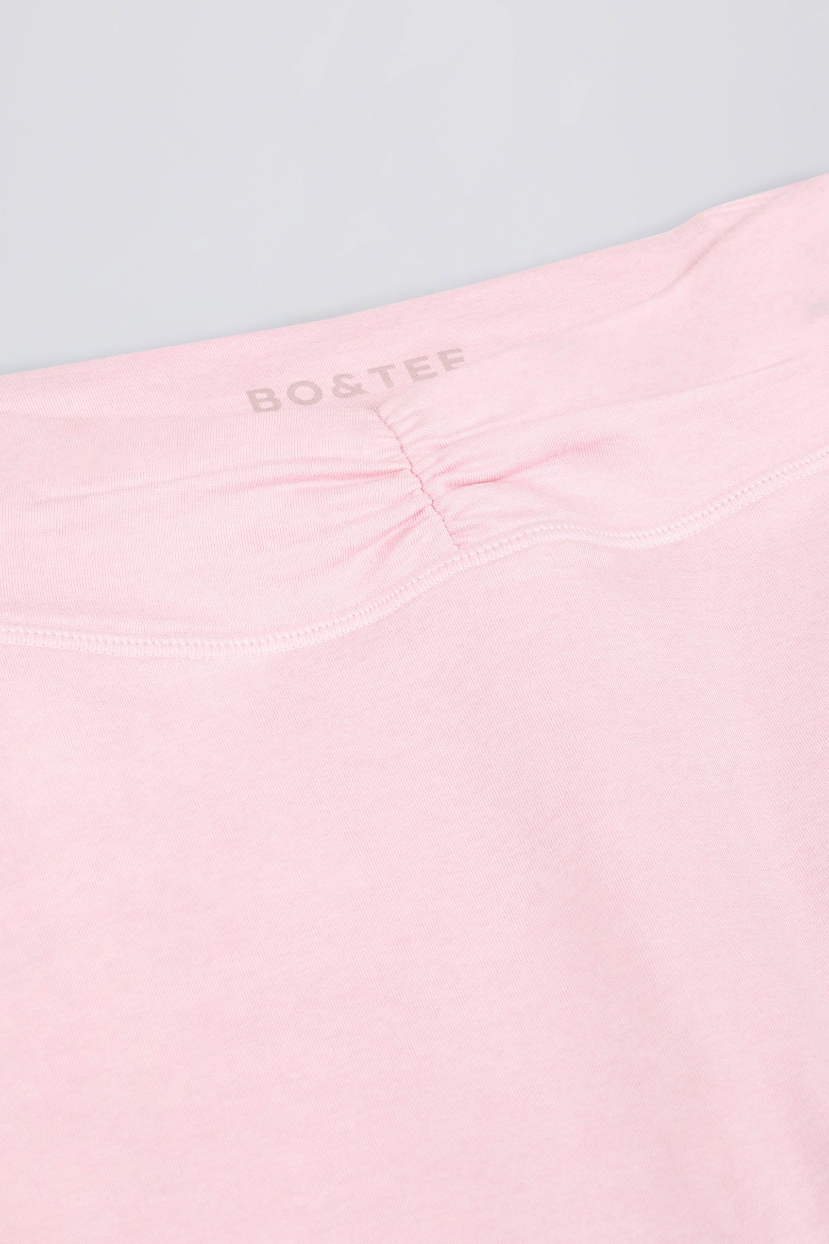 Brushed Jersey Ruched Mid-Rise Leggings in Pale Pink Marl - Image 7