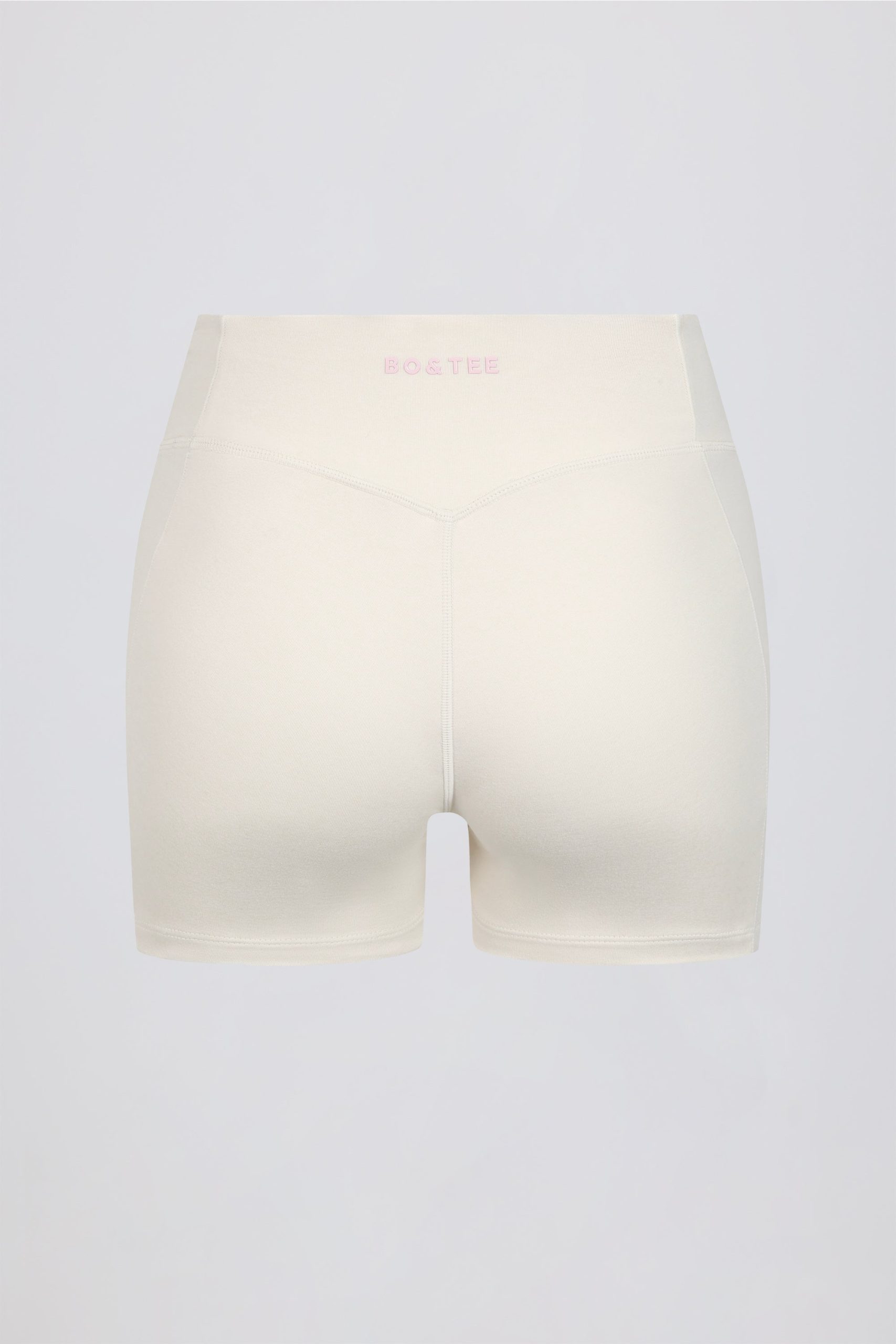 Ruched Mini Shorts in Ivory Marl - Image 7