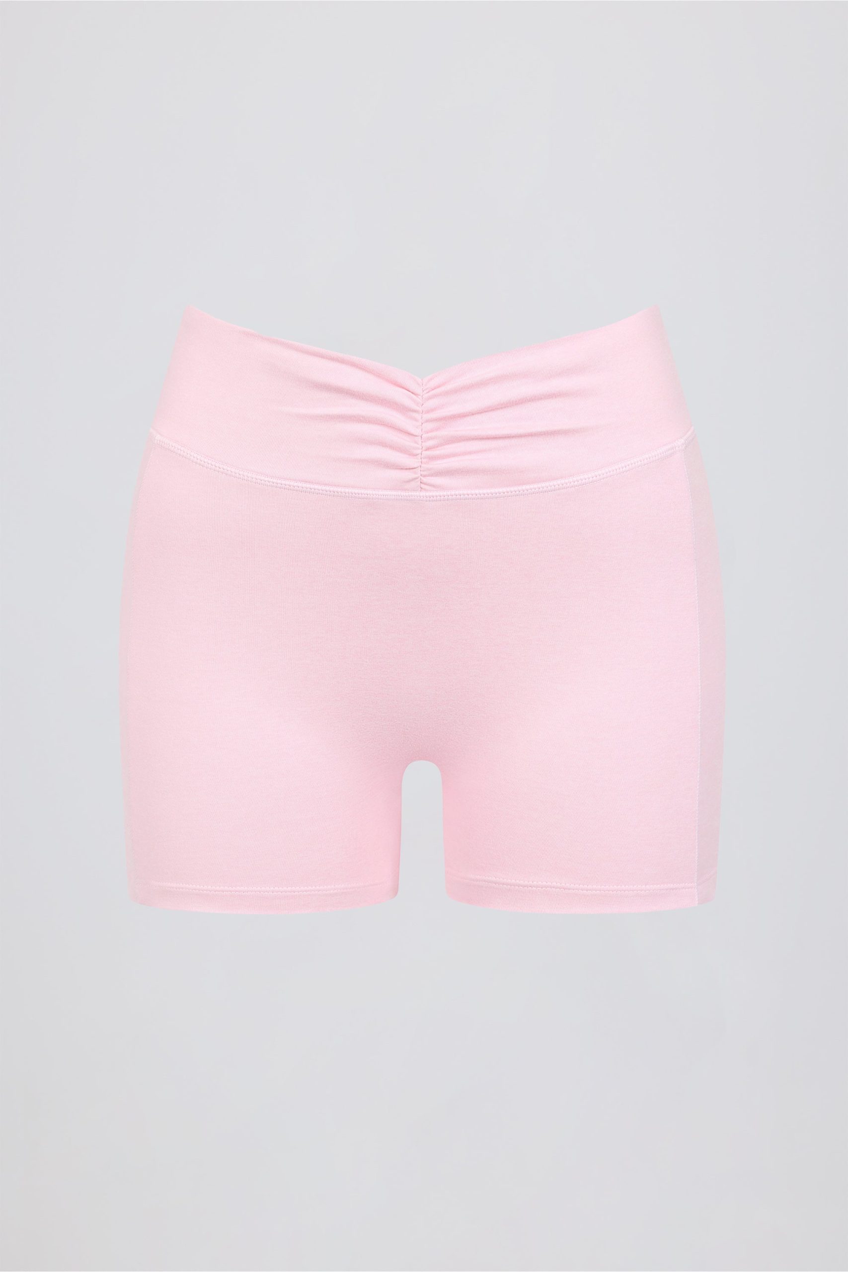 Ruched Mini Shorts in Pale Pink Marl - Image 5