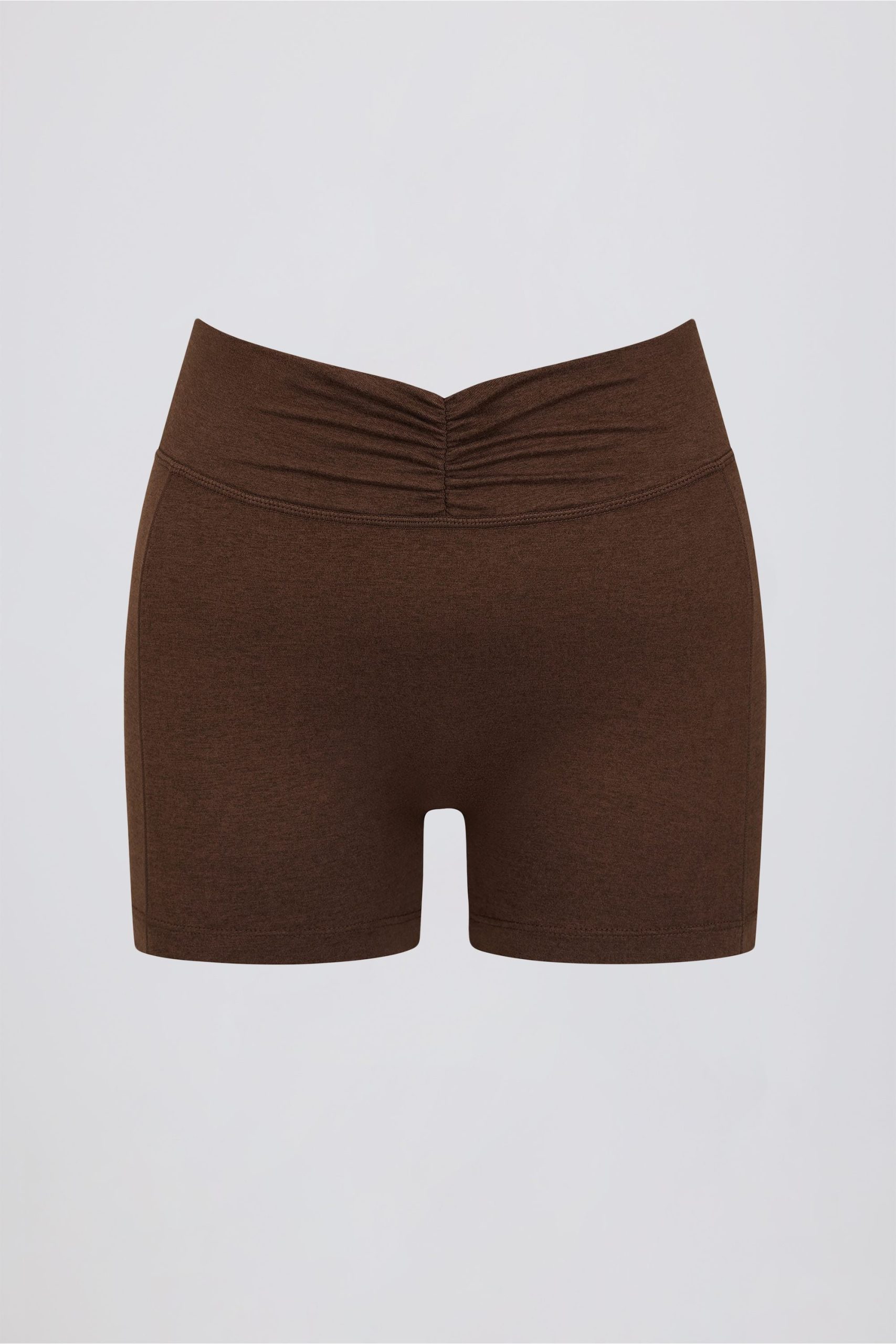 Ruched Mini Shorts in Pecan Marl - Image 6