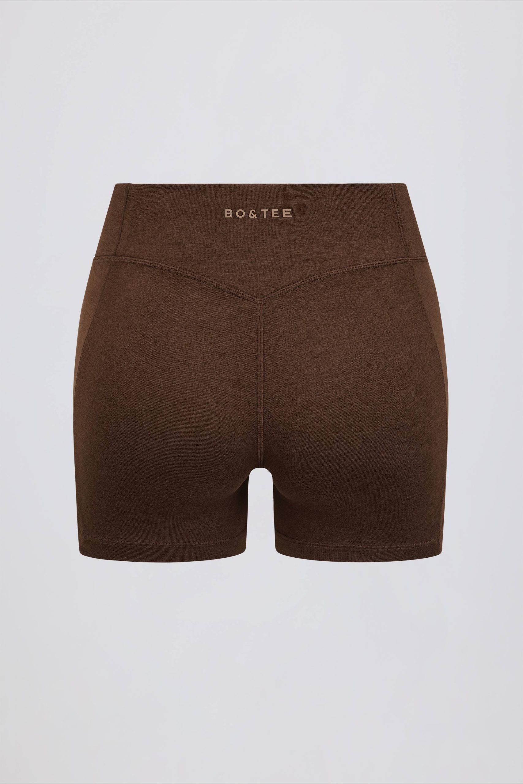 Ruched Mini Shorts in Pecan Marl - Image 7