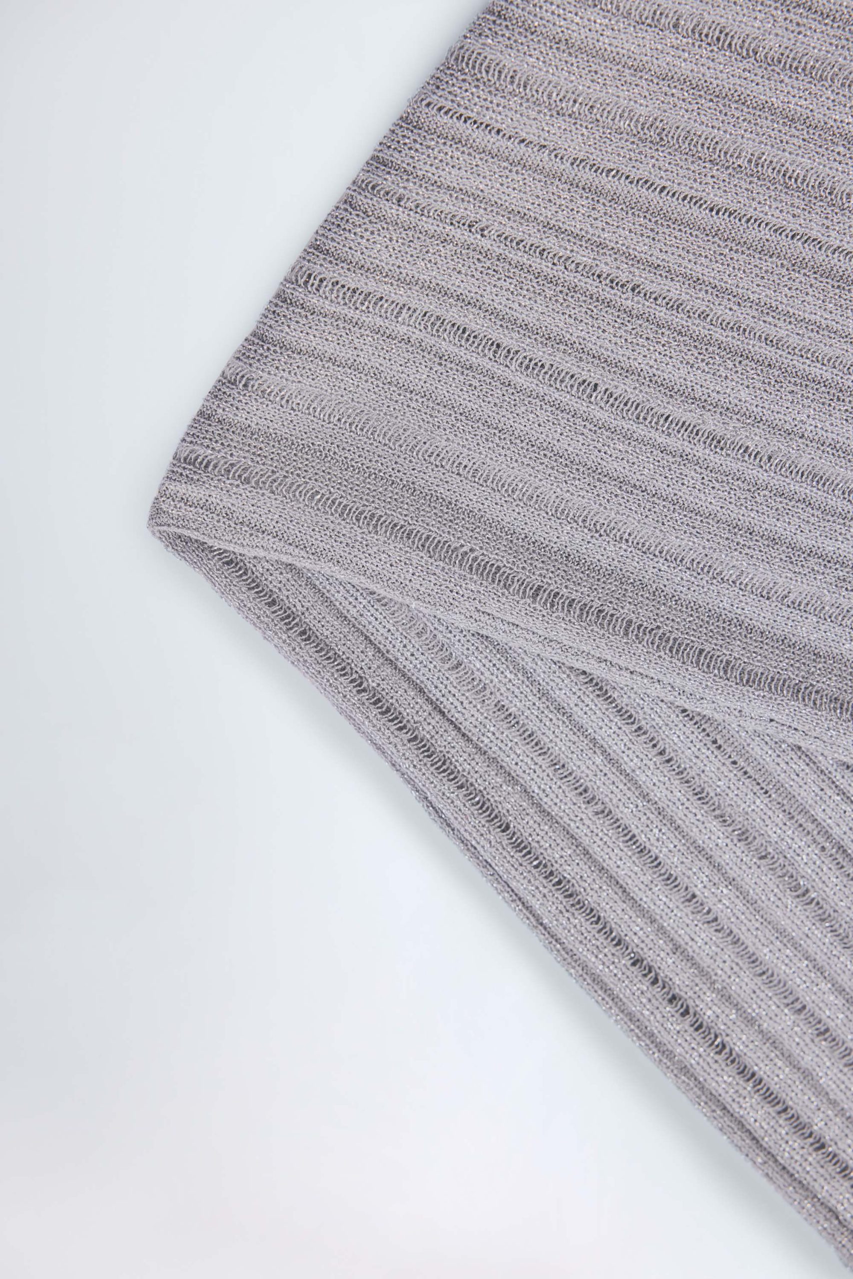 Mid-Rise Flared Trousers in Silver - Image 6