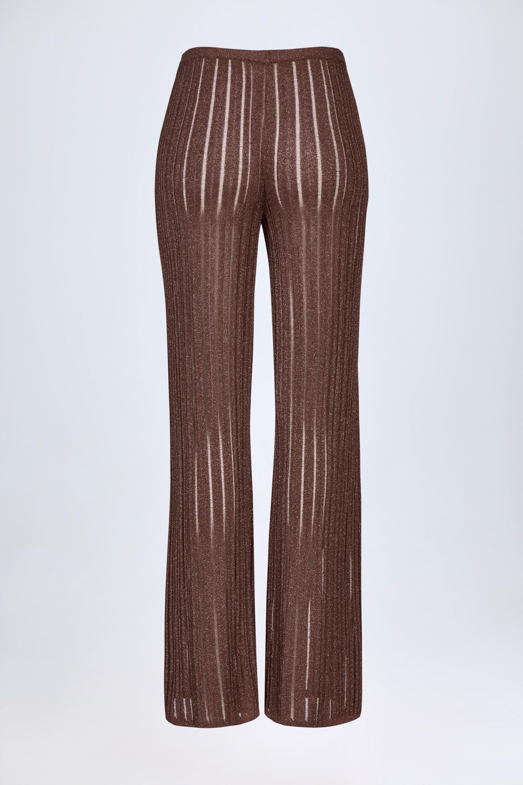 Mid-Rise Flared Trousers in Bronze - Image 4