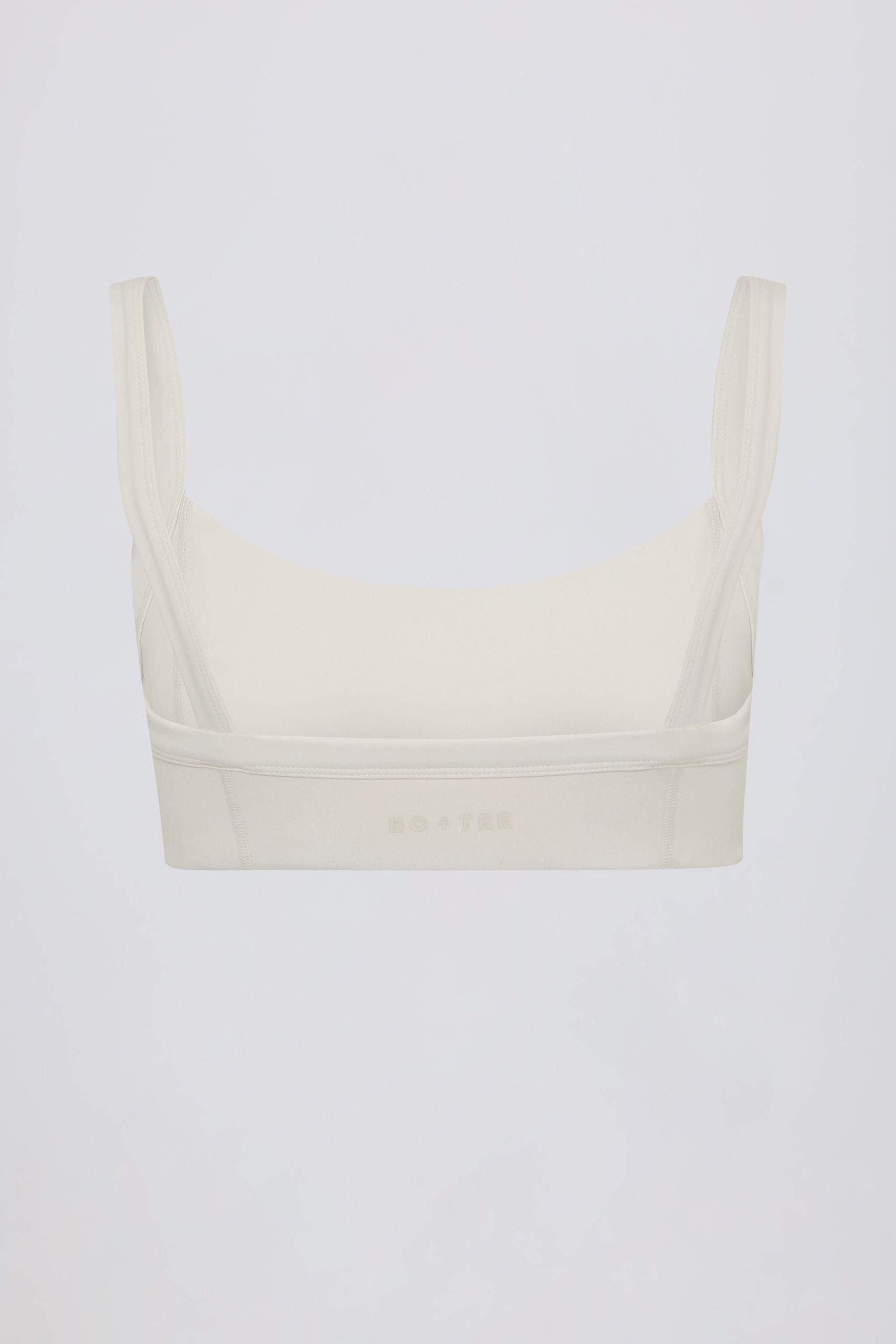 Soft Active Seam-Detail Sports Bra in Cream - Image 5