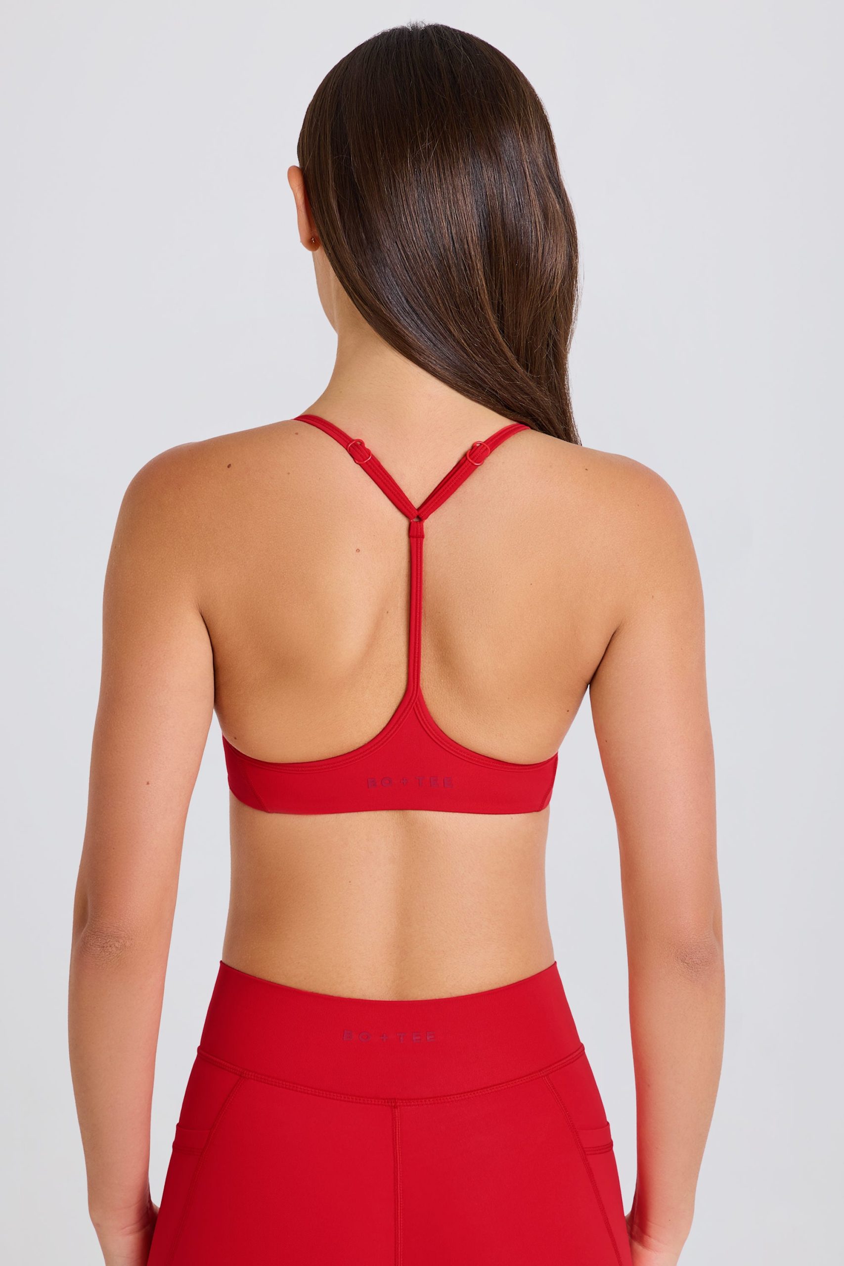 Soft Active Racerback Sports Bra in Strawberry Red - Image 2