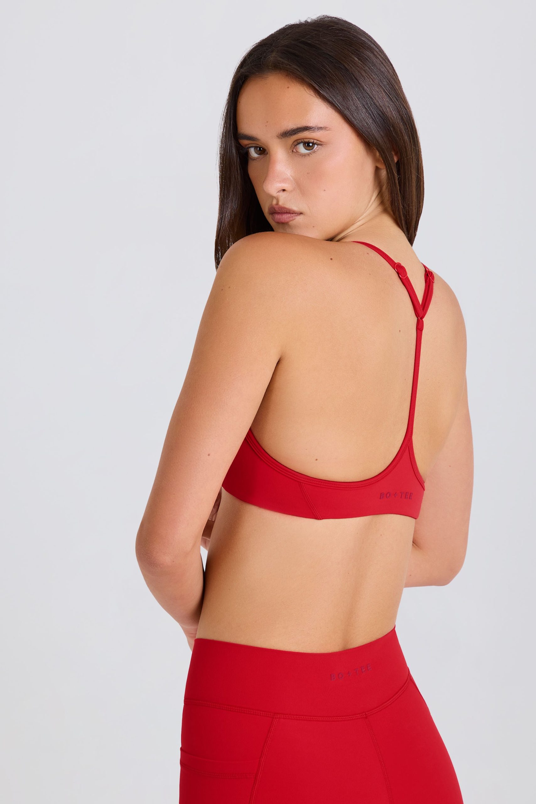 Soft Active Racerback Sports Bra in Strawberry Red - Image 6