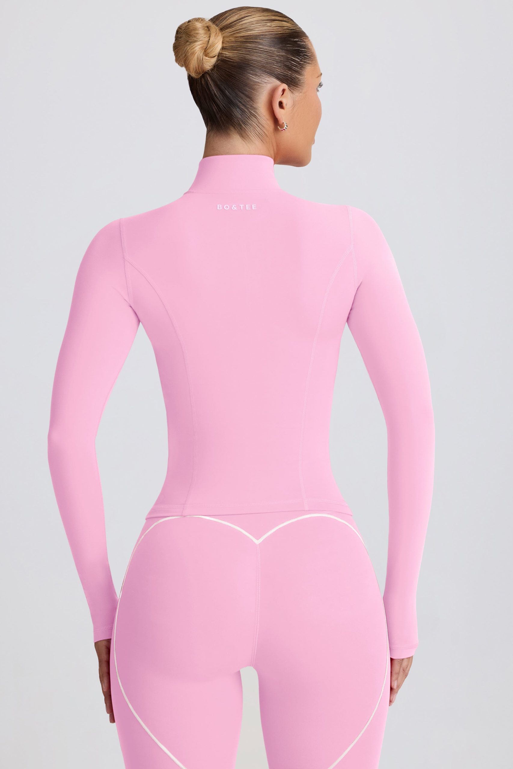 Soft Active Zip-Up Jacket in Baby Pink - Image 2