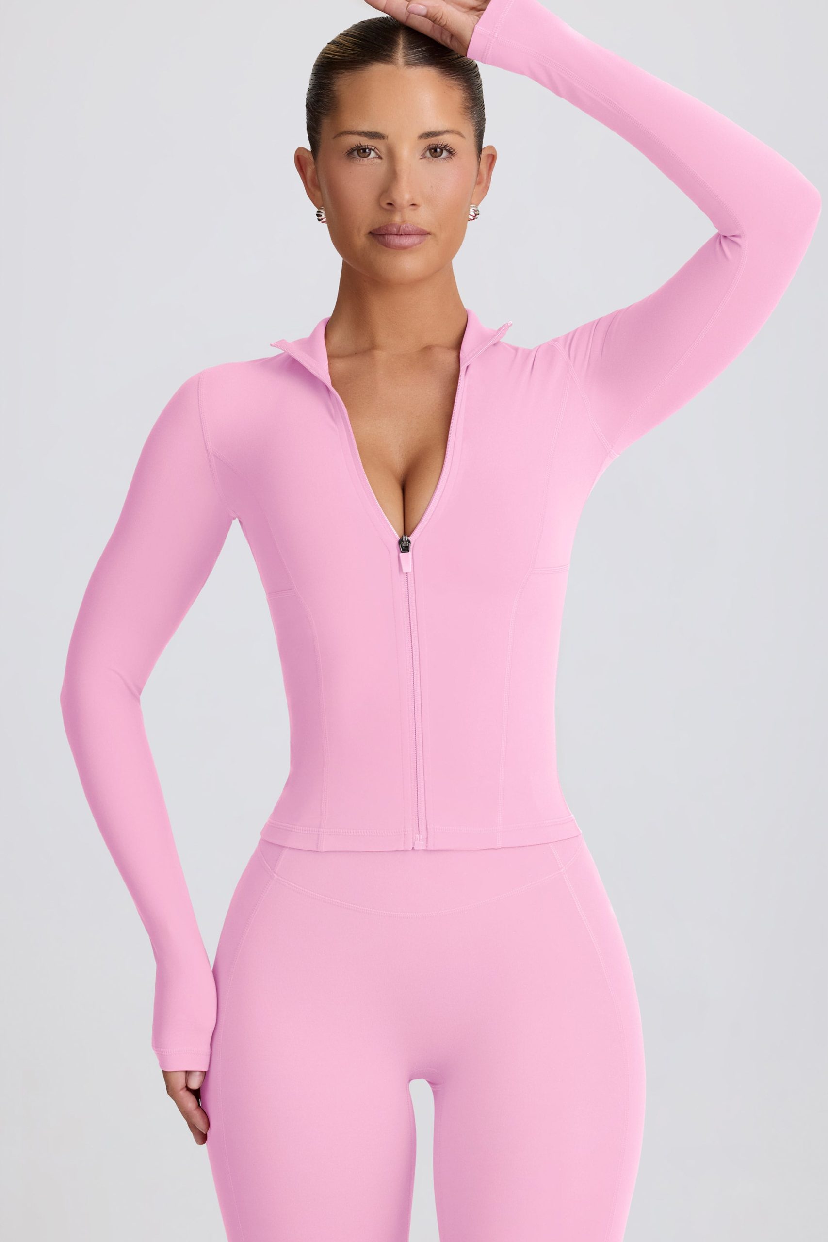 Soft Active Zip-Up Jacket in Baby Pink - Image 6