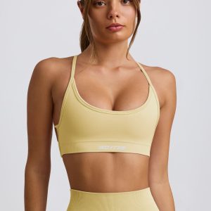 Super Sculpt Seamless Backless Sports Bra in Butter Yellow